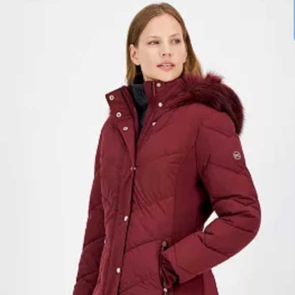 Faux Fur Trim Mk Womens Winter Coats NWT Michael Michael Kors